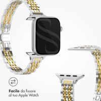 Selencia Cinturino sottile in acciaio ispirato a Jubilee Apple Watch | 38/40/41/42 mm - Argento e Oro