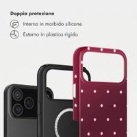 Selencia Cover posteriore Vivid con MagSafe Apple iPhone 17 Pro - Happy Dots Burgundy