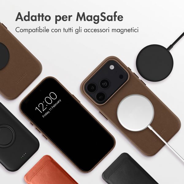 Accezz Cover in Pelle con MagSafe Apple iPhone 18 Pro Max / 17 Pro Max - Marrone caffè