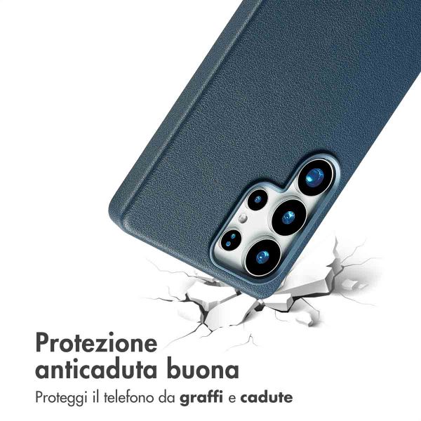 Accezz Cover in Pelle con MagSafe Samsung Galaxy S25 Ultra - Nightfall Blue