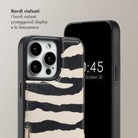 Selencia Cover per telefono Nova con cordino e portacarte Apple iPhone 15 Pro Max - Zazzy Zebra