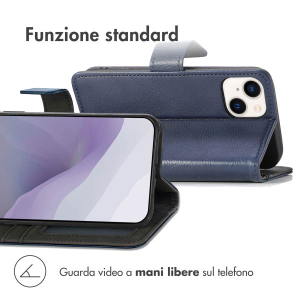imoshion Cover a libro di Lusso Apple iPhone 14 / 13 - Blu scuro