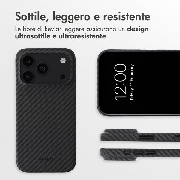 Accezz Cover MagSafe Kevlar® Apple iPhone 18 Pro / 17 Pro - Nero