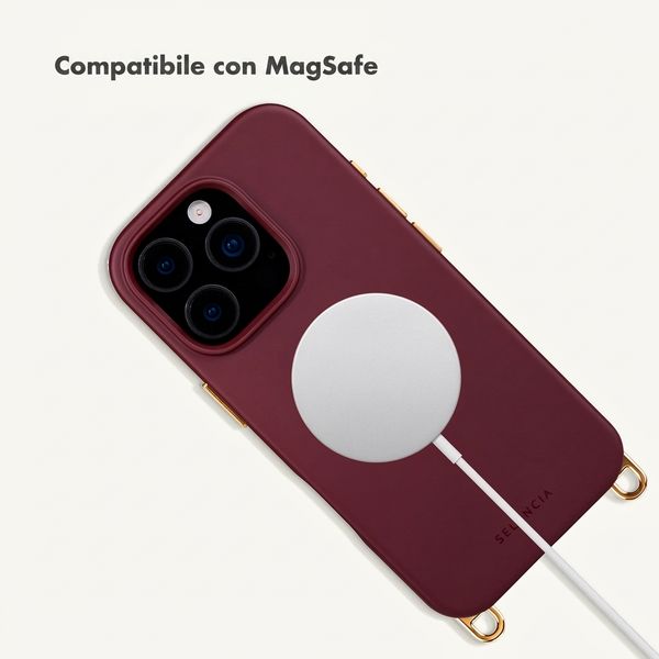 Selencia Cover posteriore Rivièra con MagSafe con ganci rimovibili Apple iPhone 16 Pro - Bold Burgundy