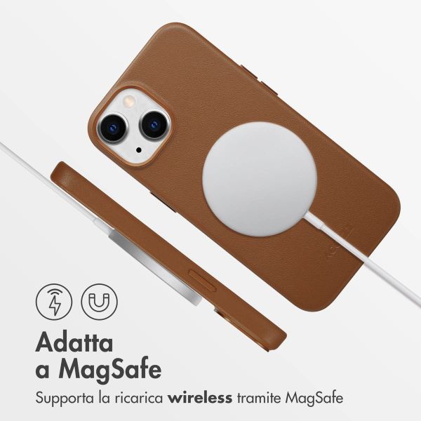 Accezz Cover in Pelle con MagSafe Apple iPhone 14 - Sienna Brown