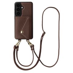 Selencia Cover per telefono Sera con cordino e portacarte a busta Samsung Galaxy S26 - Chocolate Brown