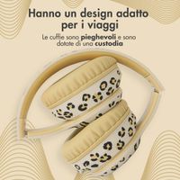 imoshion Special Edition - Cuffie wireless per bambini LED Light - Limitatore di Decibel - con cavo AUX - Leopardo
