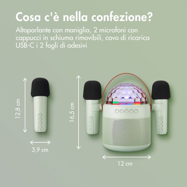 imoshion Sing & Shine Karaoke Set - Altoparlante e 2 microfoni - Mintgreen