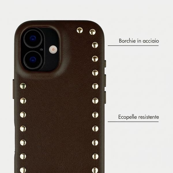 Selencia Cover posteriore Studs con MagSafe Apple iPhone 16 - Cacao Crush