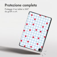 imoshion Cover Trifold Design Samsung Galaxy Tab A11 Plus / A9 Plus - Cherry Check