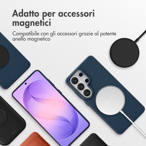 Accezz Cover in Pelle con MagSafe Samsung Galaxy S26 Ultra - Nightfall Blue