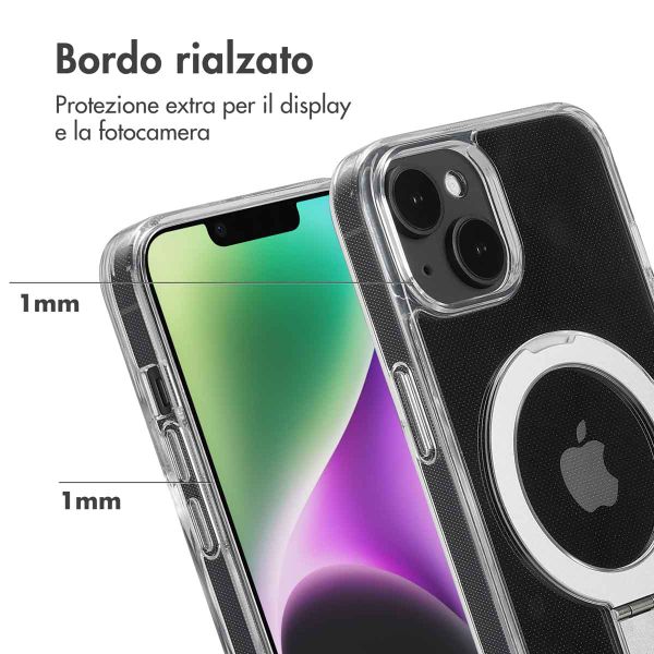 Accezz Cover con anello e supporto con MagSafe Apple iPhone 14 - Trasparente
