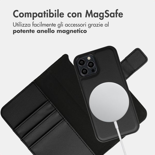 imoshion Cover a libro di lusso 2-in-1 rimovibile Apple iPhone 12 (Pro) - Nero