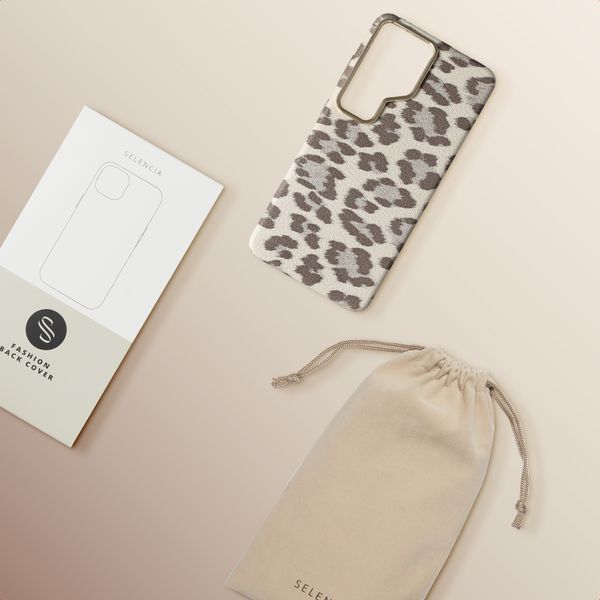 Selencia Cover Sabi Stampa pantera con MagSafe Samsung Galaxy S26 Ultra - Soft Ivory