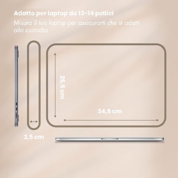 Selencia Custodia per laptop in velluto a coste 13-14 pollici - Slate Blue