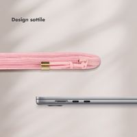 Selencia Cover per laptop in velluto a coste 13-14 pollici - Sleeve per laptop - Soft Blush