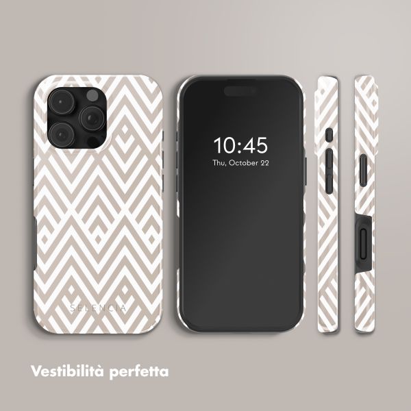 Selencia Cover posteriore Vivid con MagSafe Apple iPhone 16 Pro Max - Beige Zigzag