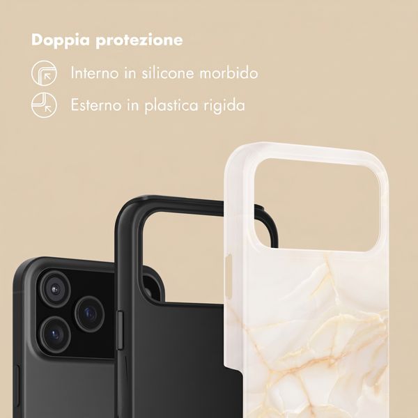 Selencia Cover Posteriore Vivid Apple iPhone 18 Pro - Golden Beige Marble