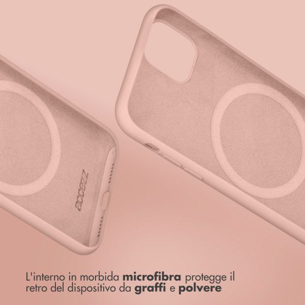 Accezz Cover in silicone liquido con MagSafe Apple iPhone 15 Plus - Rosa