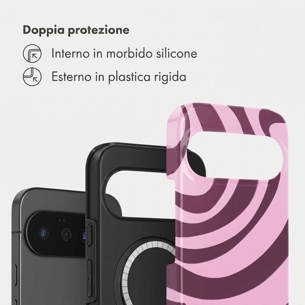 Selencia Cover posteriore Vivid con MagSafe Google Pixel 11 - Wavy Swirl Pink Plum