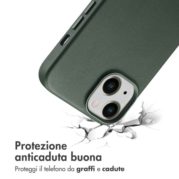 Accezz Cover in Pelle con MagSafe Apple iPhone 14 - Cedar Green