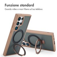 Accezz Cover con anello e supporto con MagSafe Samsung Galaxy S24 Ultra - Marrone