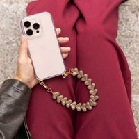 Selencia Cover trasparente con ganci + laccetto da polso Lova Apple iPhone 17 Pro - Mocha Brown