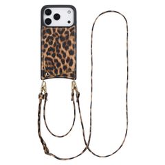 Selencia Cover per telefono Nova con cordino e portacarte Apple iPhone 17 Pro - Leopard