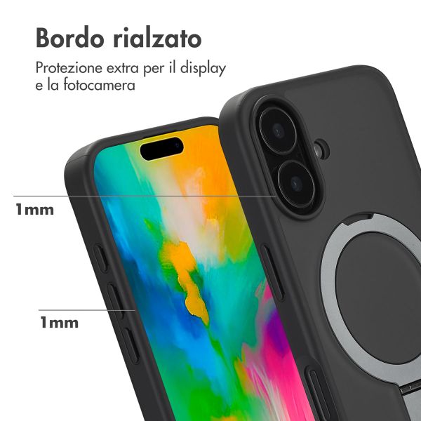 Accezz Cover con anello e supporto con MagSafe Apple iPhone 16 - Nero