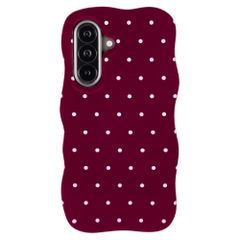 Selencia Cover Vivid Wavy con MagSafe Samsung Galaxy A57 (5G) - Happy Dots Burgundy