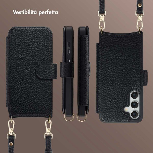 Selencia Cover Riva con MagSafe e cordino Samsung Galaxy S25 / S24 - Nero