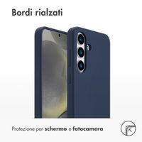 Accezz Cover in silicone liquido con MagSafe Samsung Galaxy S25 - Blu scuro