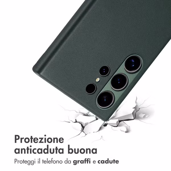 Accezz Cover in Pelle con MagSafe Samsung Galaxy S24 Ultra - Cedar Green