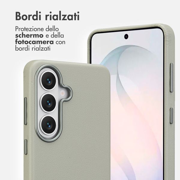 Accezz Cover in Pelle con MagSafe Samsung Galaxy S26 - Light Grey