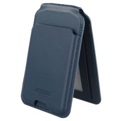 Accezz Portafoglio in pelle magnetico con supporto - Compatibile con Apple Find My - Nightfall Blue