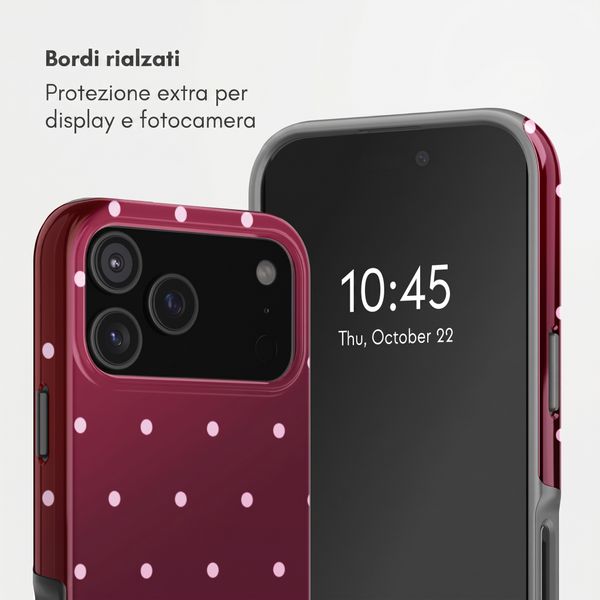 Selencia Cover posteriore Vivid con MagSafe Apple iPhone 17 Pro Max - Happy Dots Burgundy