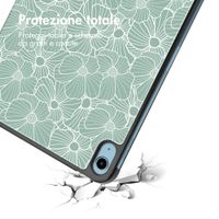 imoshion Cover Trifold Design Apple iPad 11 (2025) 11 pollici A16 / iPad 10 (2022) 10.9 pollici - Botanica