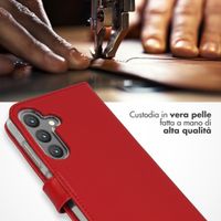 Selencia Cover a libro in vera pelle Samsung Galaxy S24 - Rosso