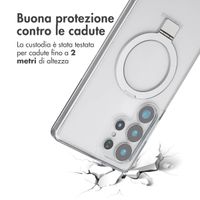 Accezz Cover con anello e supporto con MagSafe Samsung Galaxy S25 Ultra - Trasparente