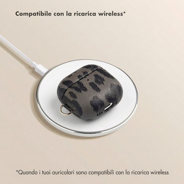 Selencia Cover Sabi stampa pantera  Apple Airpods 4 - Midnight Black