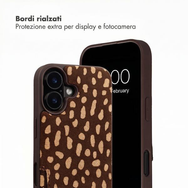 Selencia Nova cover posteriore in vera pelle con portacarte Apple iPhone 17 - Fawn Chic