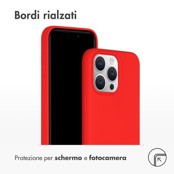Accezz Cover in silicone liquido con MagSafe Apple iPhone 15 Pro Max - Rosso