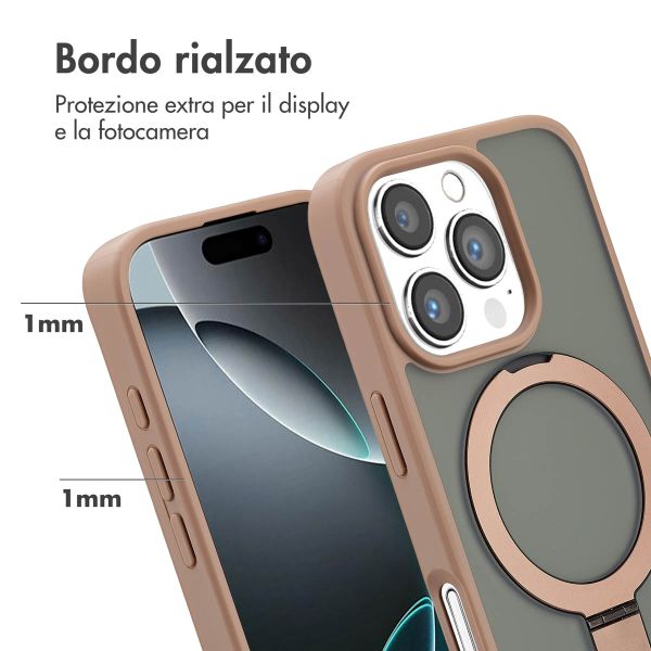 Accezz Cover con anello e supporto con MagSafe Apple iPhone 16 Pro - Marrone