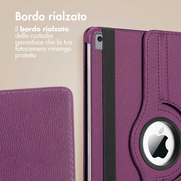 imoshion Cover Girevole a 360° Apple iPad 9 (2021) 10.2 pollici / iPad 8 (2020) 10.2 pollici / iPad 7 (2019) 10.2 pollici - Viola