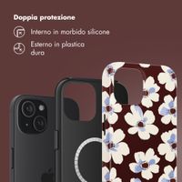 Selencia Cover posteriore Vivid con MagSafe Apple iPhone 15 - Choco Flower Pop