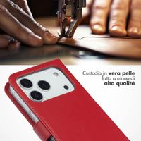 Selencia Cover a libro in vera pelle Apple iPhone 17 Pro - Rosso