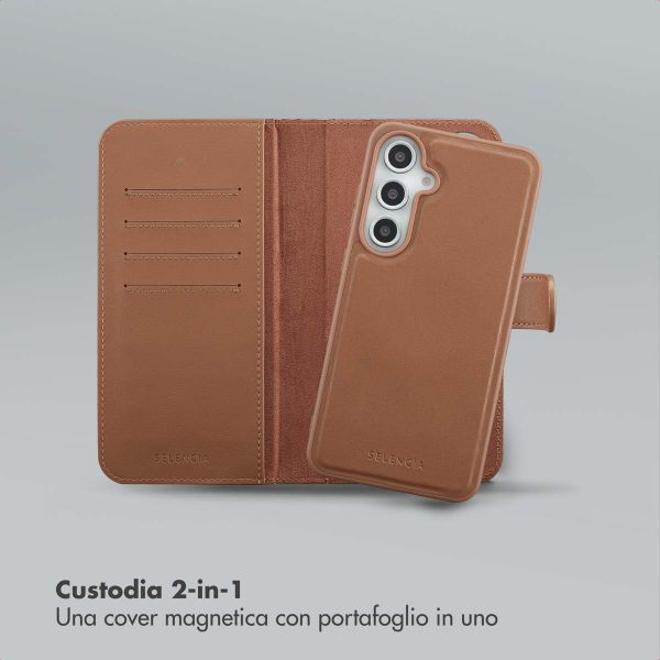 Selencia Libreria rimovibile Olyn con MagSafe Samsung Galaxy S24 FE - Marrone