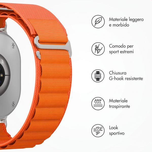 Accezz Cinturino in nylon Alpine Samsung Galaxy Watch 9 (40/44mm) / Watch 8 (40/44mm) / Classic (46mm) - Arancio