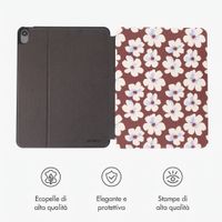 Selencia Cover per tablet Vivid Apple iPad Air 11 pollici (2026) M4 / (2025) M3 / (2024) M2 / Air 5 (2022) / Air 4 (2020) - Choco Flower Pop
