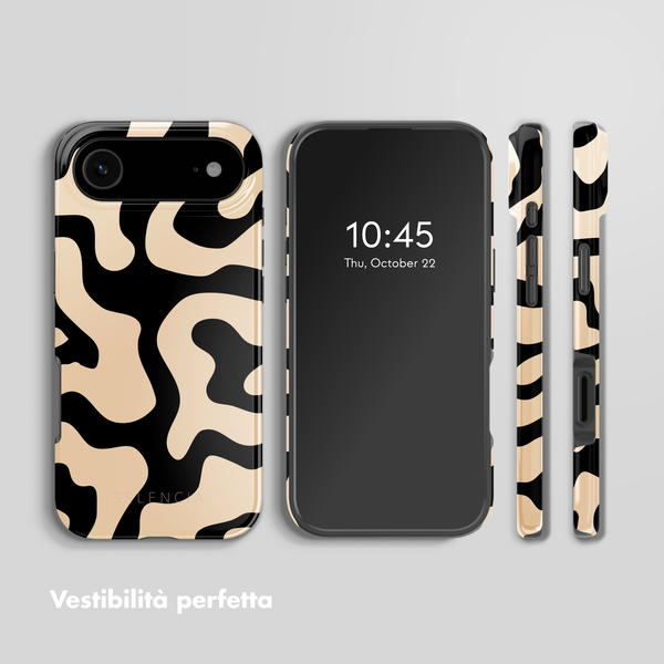 Selencia Cover posteriore Vivid con MagSafe Apple iPhone Air - Art Wave Black